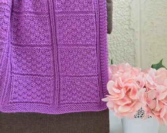 Baby blanket- KNITTING PATTERN only,only in ENGLISH,  written instructions with diagram