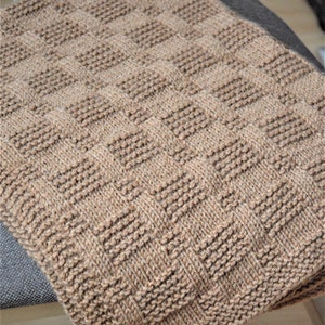 Easy Blanket PATTERN,only in ENGLISH,  written instructions with diagram.