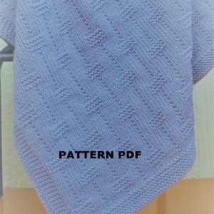 Easy Blanket PATTERN,only in ENGLISH,  written instructions with diagram.