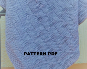 Easy Blanket PATTERN,only in ENGLISH,  written instructions with diagram.