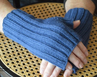 Accessories Gloves & Mittens Arm Warmers Fingerless Gloves Woolen Knitted Wrist Warmers Dark Blue Grey Cabled Extra Soft Warm and Long 