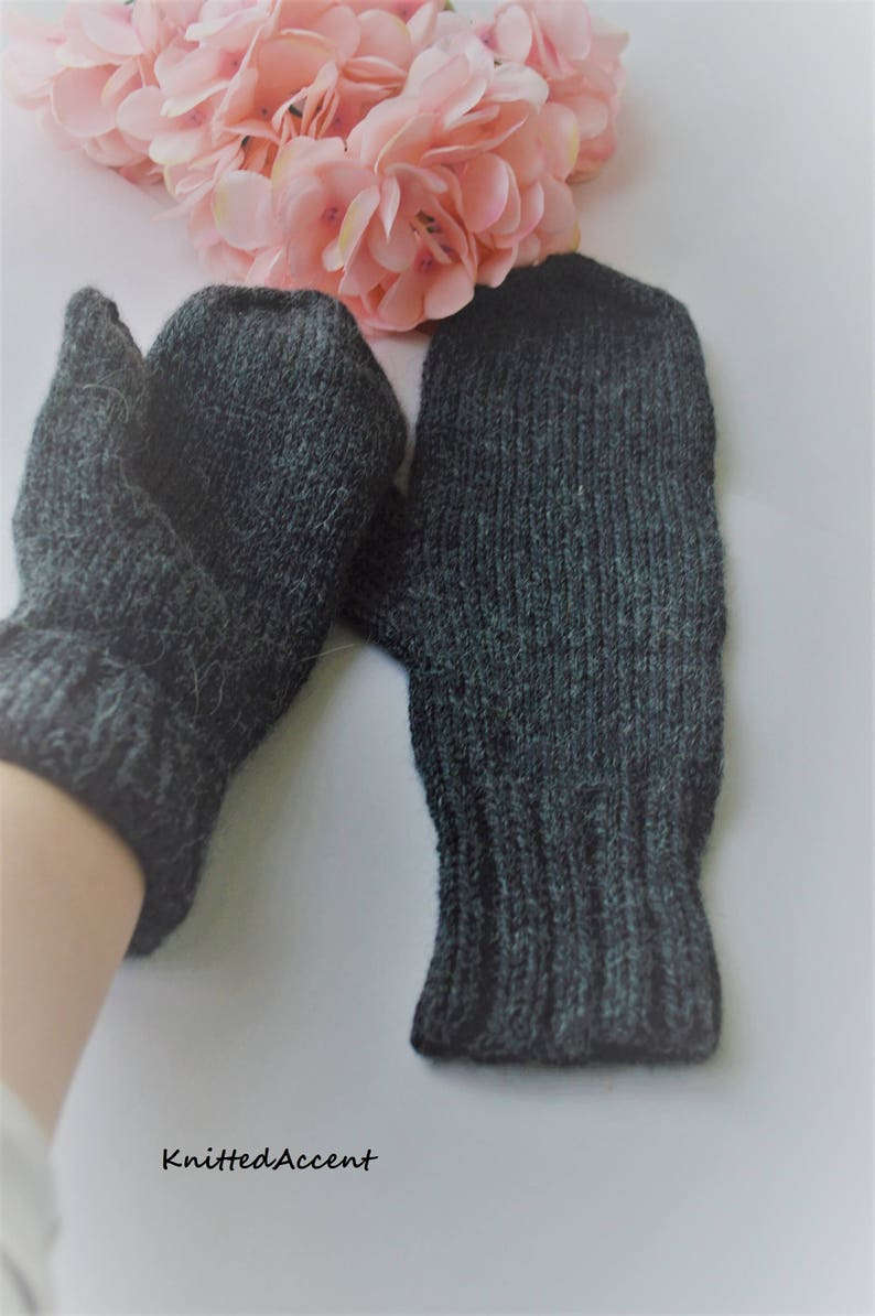 Hand knitted wool mittens knit arm warmers men's arm Etsy