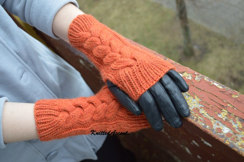Hand Knit Wool Arm Warmers Wool Wrist Warmers Etsy