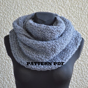 Infinity scarf - KNITTING PATTERN only in ENGLISH , written instructions with diagram.
