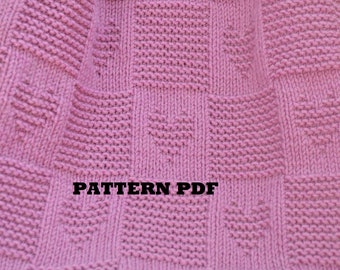 Baby Blanket PATTERN,  only in ENGLISH, written instructions with diagram.