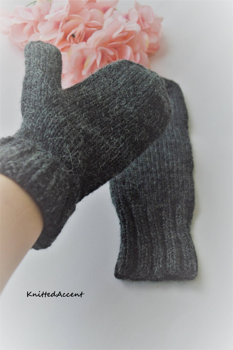 Hand knitted wool mittens knit arm warmers men's arm Etsy