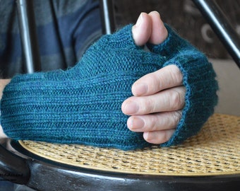 Wool handmade fingerless gloves for men's