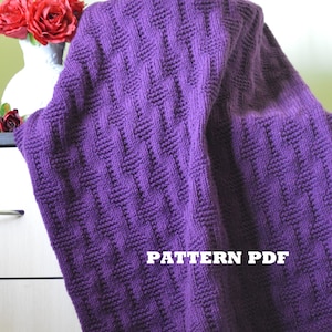 Easy Blanket PATTERN only in ENGLISH, written instructions with diagram.