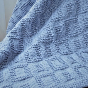 Easy Blanket PATTERN, only in ENGLISH, written instructions with diagram.