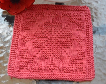 PATTERN knit dishcloth, only in ENGLISH, written instructions with diagram, easy to knit, pattern for beginner
