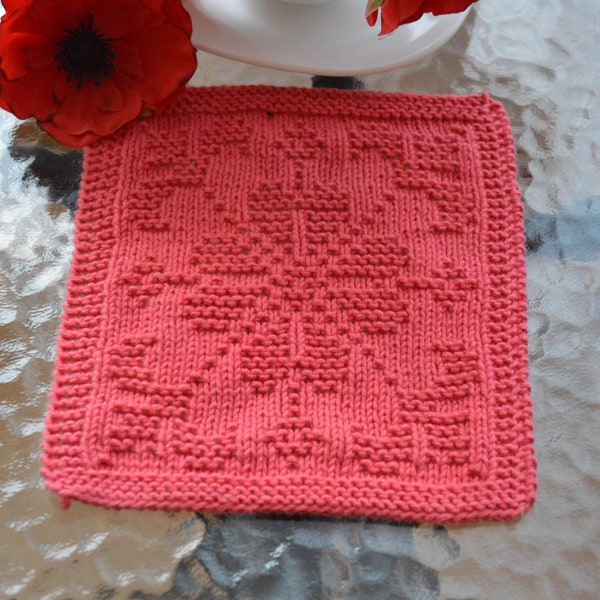 PATTERN knit dishcloth, only in ENGLISH, written instructions with diagram, easy to knit, pattern for beginner