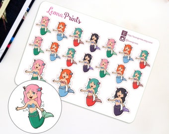 Mermaid Leona Planner Stickers | Stationery for Erin Condren, Filofax, Kikki K and scrapbooking