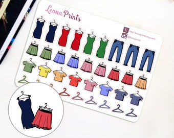 Assorted Clothes Planner Stickers | Stationery for Erin Condren, Filofax, Kikki K and scrapbooking