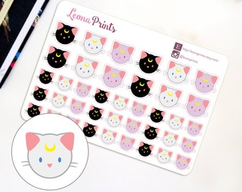 Lunar Cats Planner Stickers | Stationery for Erin Condren, Filofax, Kikki K and scrapbooking