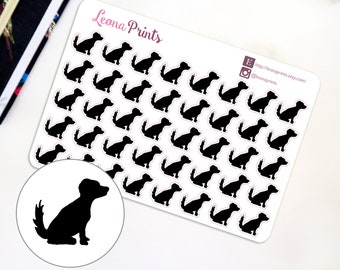 Dog Silhouette Planner Stickers  | Stationery for Erin Condren, Filofax, Kikki K and scrapbooking