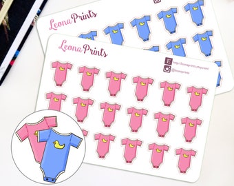 Baby Boy/Girl Babygrow Clothes Planner Stickers | Stationery for Erin Condren, Filofax, Kikki K and scrapbooking