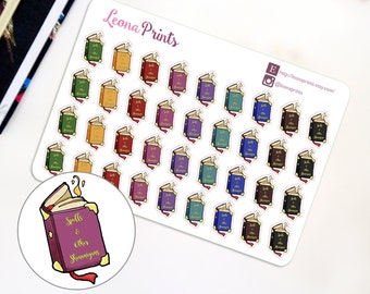 Rainbow Spellbook Planner Stickers | Stationery for Erin Condren, Filofax, Kikki K and scrapbooking