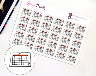 Calendar Planner Stickers | Stationery for Erin Condren, Filofax, Kikki K and scrapbooking