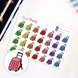 Travel Suitcase Planner Stickers | Stationery for Erin Condren, Filofax, Kikki K and scrapbooking