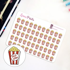 Popcorn Planner Stickers | Stationery for Erin Condren, Filofax, Kikki K and scrapbooking