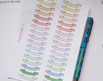 Einfache Banner mittlerer Größe Sticker | Briefpapier für Erin Condren, Filofax, Kikki K und scrapbooking