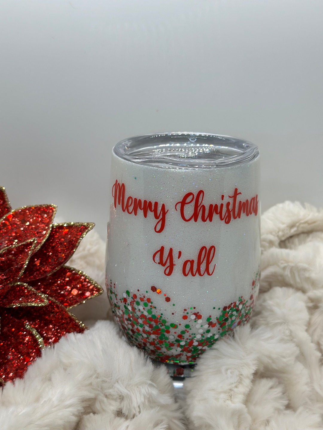 Sparkle and Sip Festive Merry Christmas Y'all Glitter Etsy UK