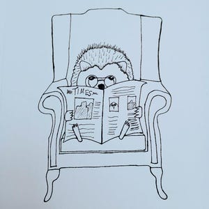 A5 Gemütlicher Igel Kunstdruck