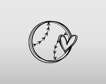 Love Baseball Softball Decal