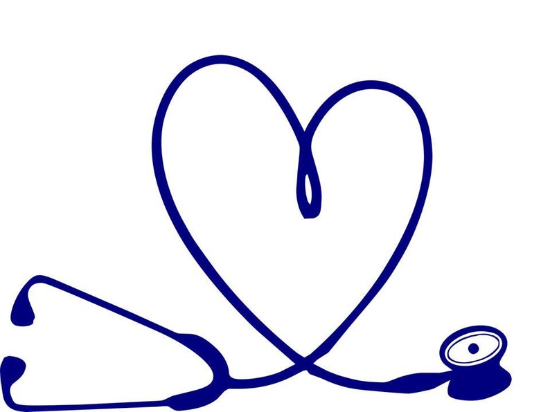 Stethoscope Decal Stethoscope heart Nurse Doctor RN Etsy