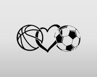 Basketball Love Soccer Decal