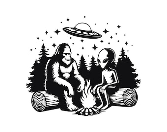 Alien and Bigfoot Decal