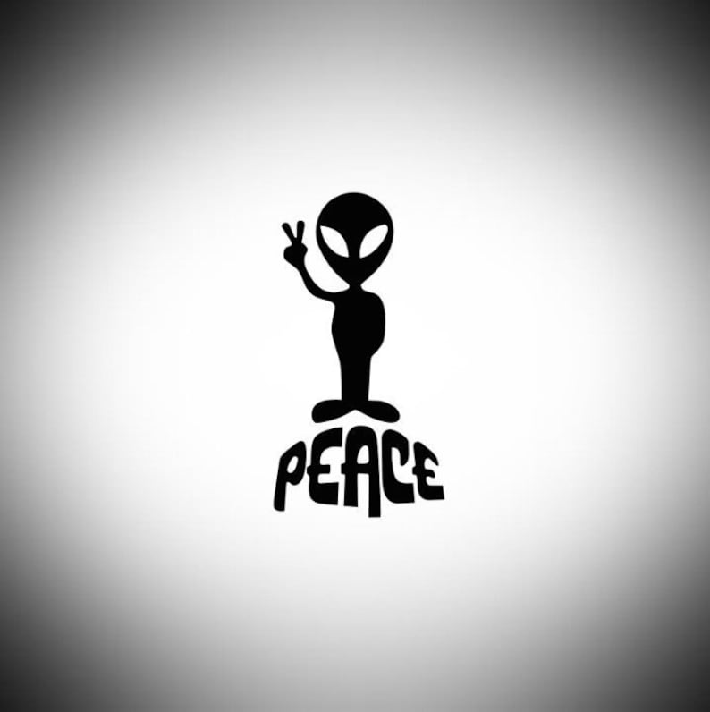 Alien Peace Sign Decal - Etsy