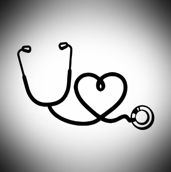 Heart Stethoscope Decal Stethoscope decal | Etsy