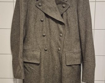 Swedish M/39 Great Coat: 1957 Vintage Military Overcoat, Size 96
