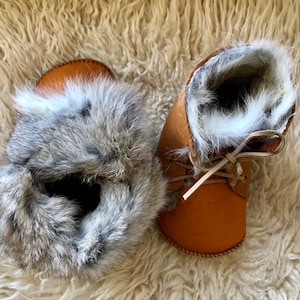 Kids Leather Shoes- Fuzzy High Tops