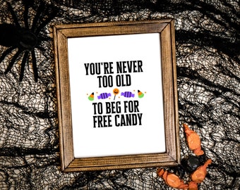 Halloween Printable Wall Art | Trick or Treat Wall Art | Halloween Wall Art | Funny Halloween Printable | Digital Print