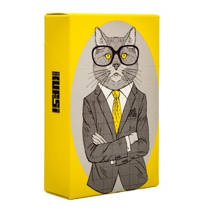 Étui à cigarettes pour homme, chat et zèbre, impression numérique de haute qualité, étui en papier à cigarettes en carton, forme porte-boîte, illustration cadeau Kufsi