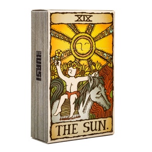 Art case for cigarette TAROT THE SUN high quality digital print cardboard cigarette paper case shape box holder gift illustration Kufsi