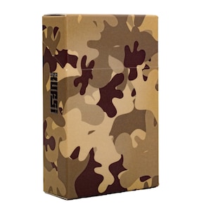 Estuche de arte para cigarrillos Camuflaje Impresión digital de alta calidad Estuche de papel de cigarrillo en forma de caja de cartón Soporte de regalo Ilustración Kufsi