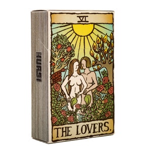 Art case for cigarette TAROT THE LOVERS high quality digital print cardboard cigarette paper case shape box holder gift illustration Kufsi