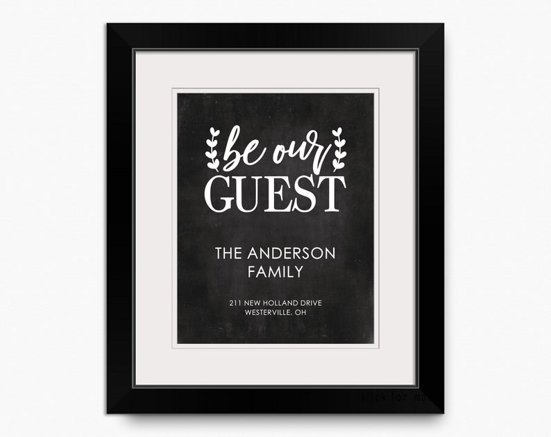 Personalized Be Our Guest Housewarming Gift Optional Frame Image 0
