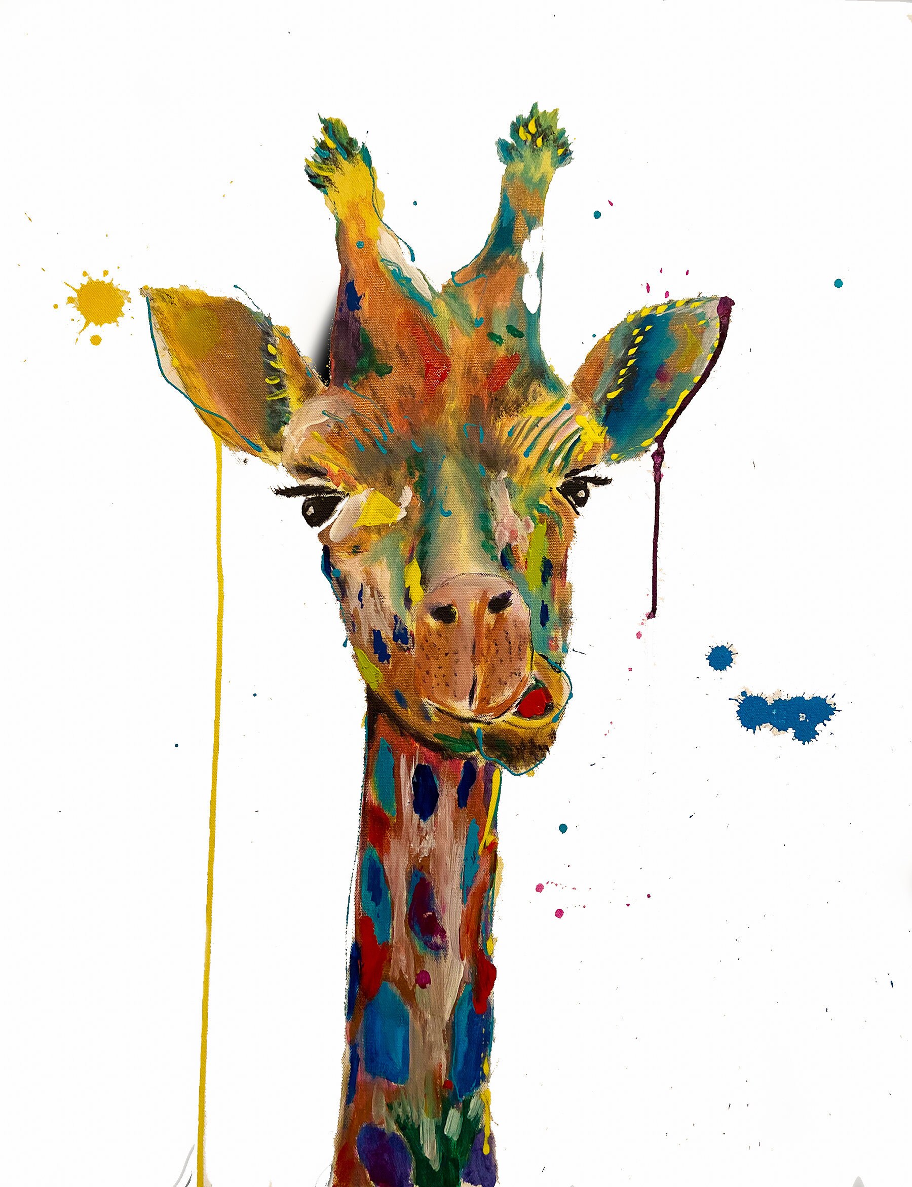 Printable Wall Art / Colourful Giraffe Pdf Download /dreamy Design/wall