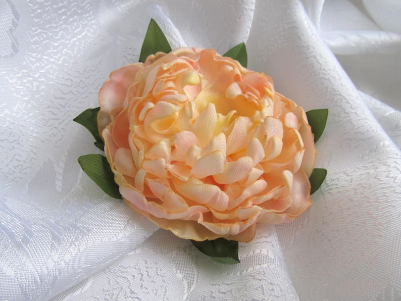 flower dress decoration poppy flower pin and clip Silk satin flower brooch sunflowerf brooch satin peony silk flower hair clip