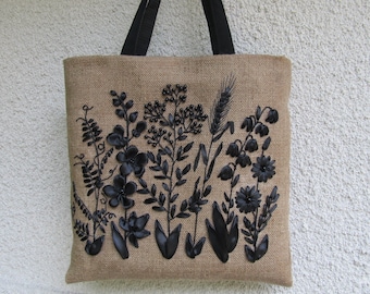 HOT De Tela Arpillera Bolsos De Arpillera Bordados Bolso De