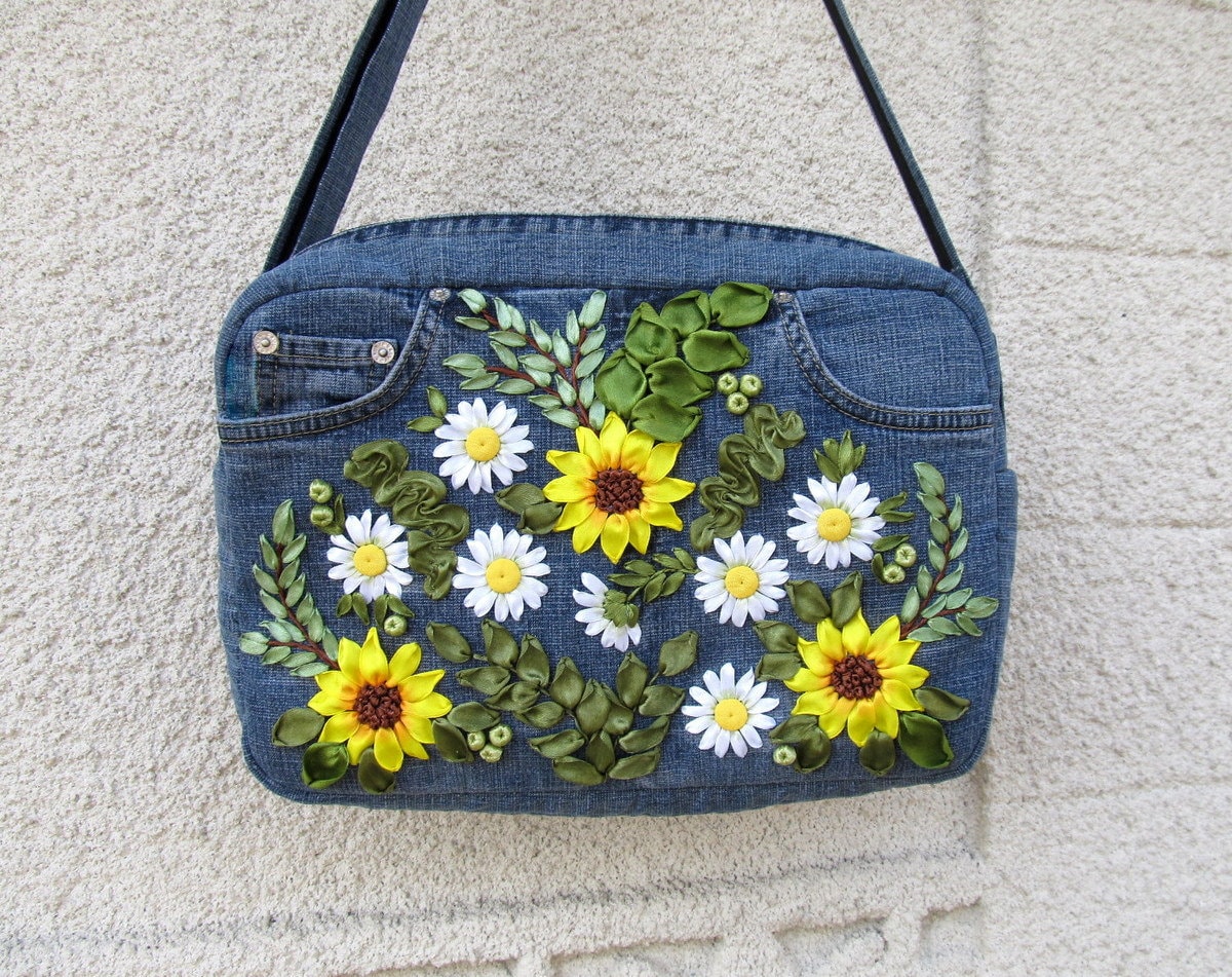 Bolsa de mezclilla bordada hotsell