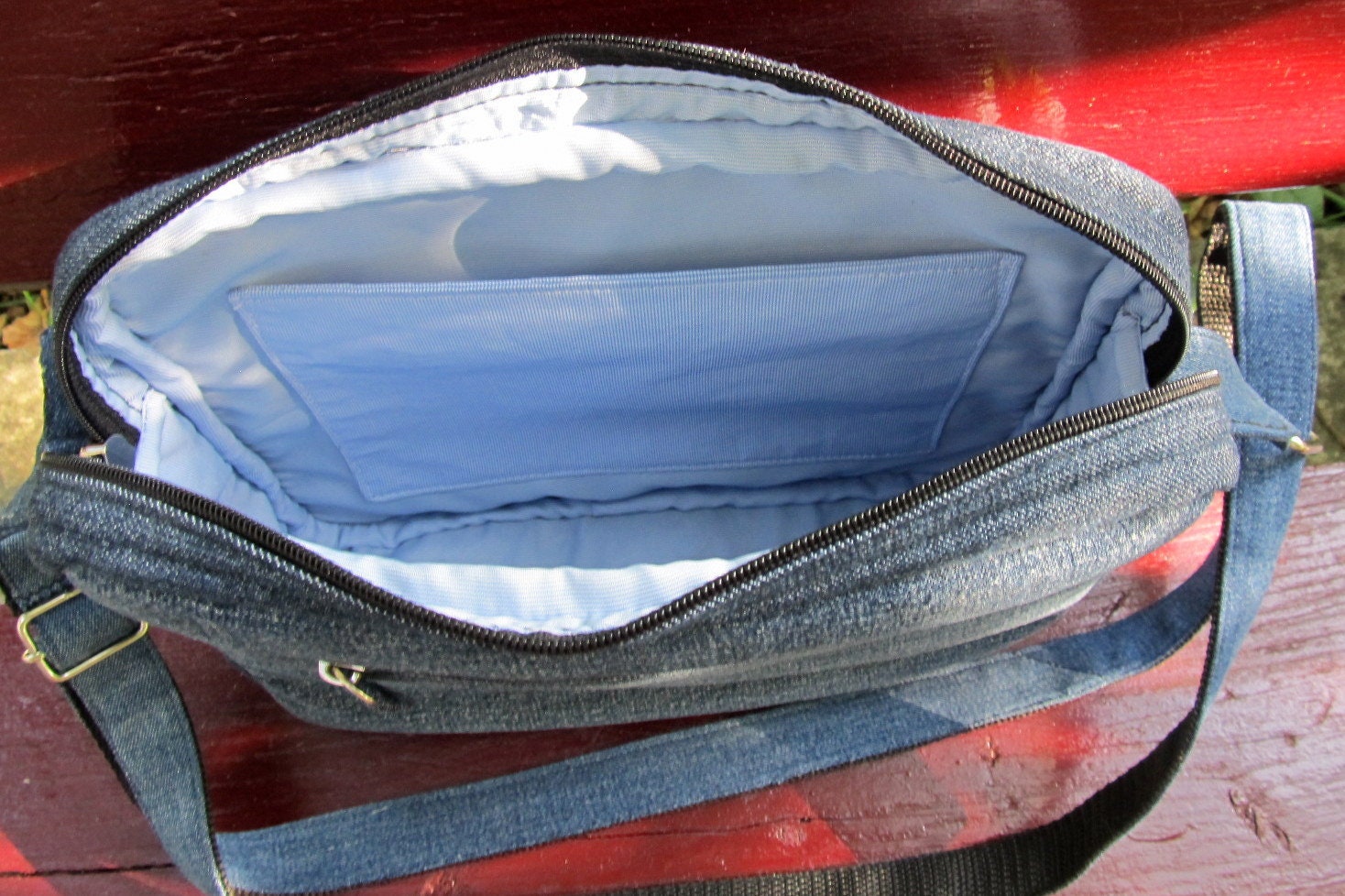 To Order. Embroidered Recycled Jeans Bag, Crossbody