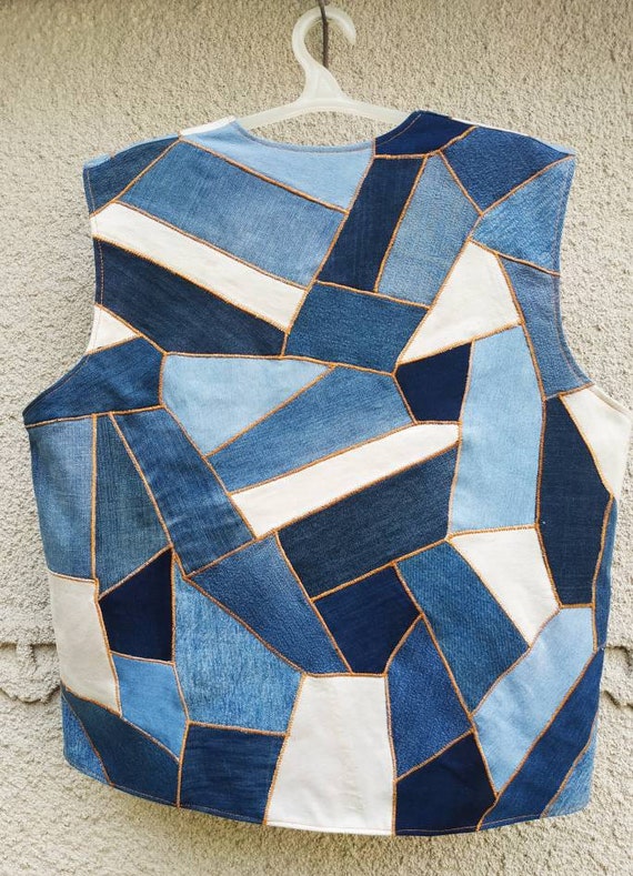 recycled denim patchwork