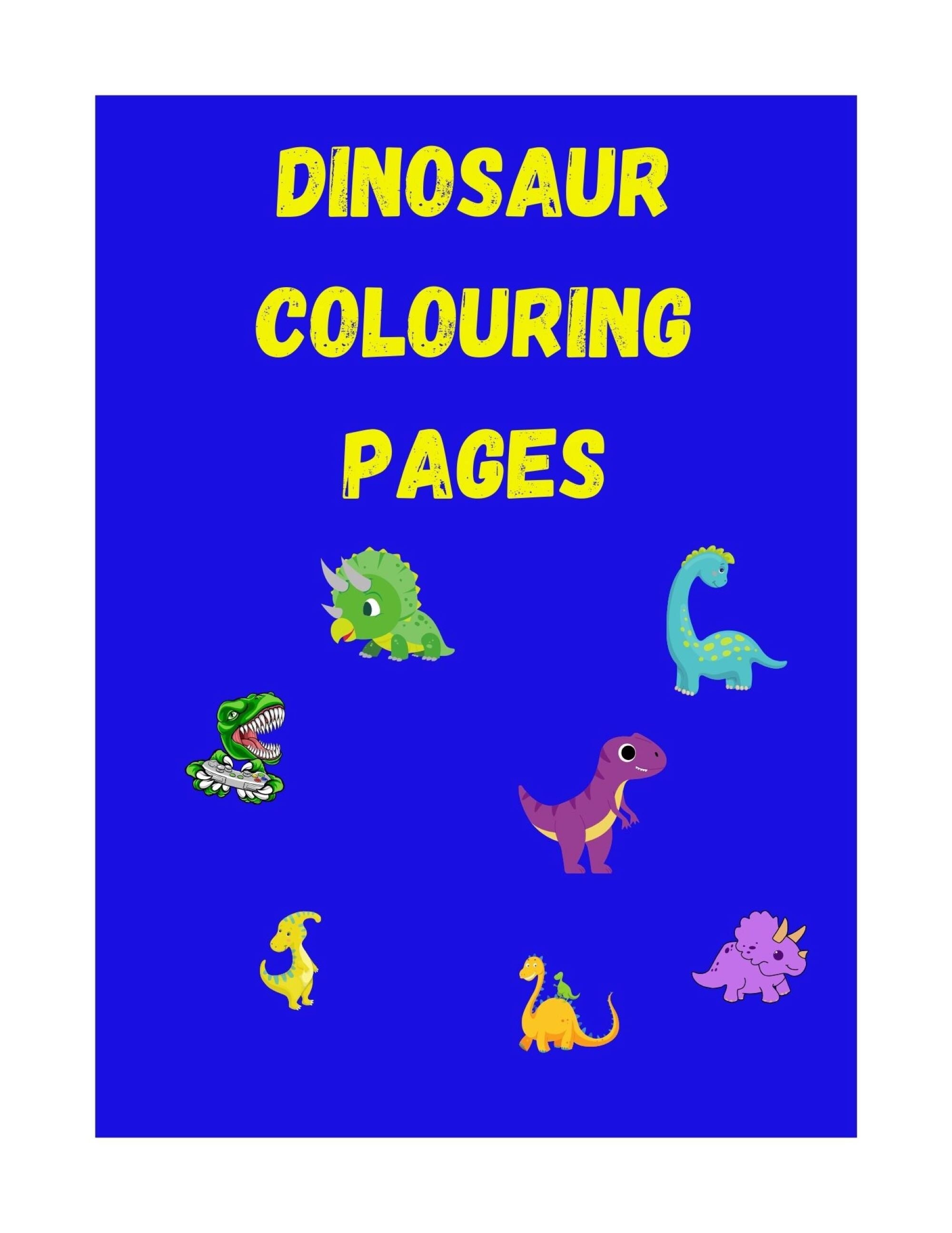Dinosaur Colouring Pages Etsy