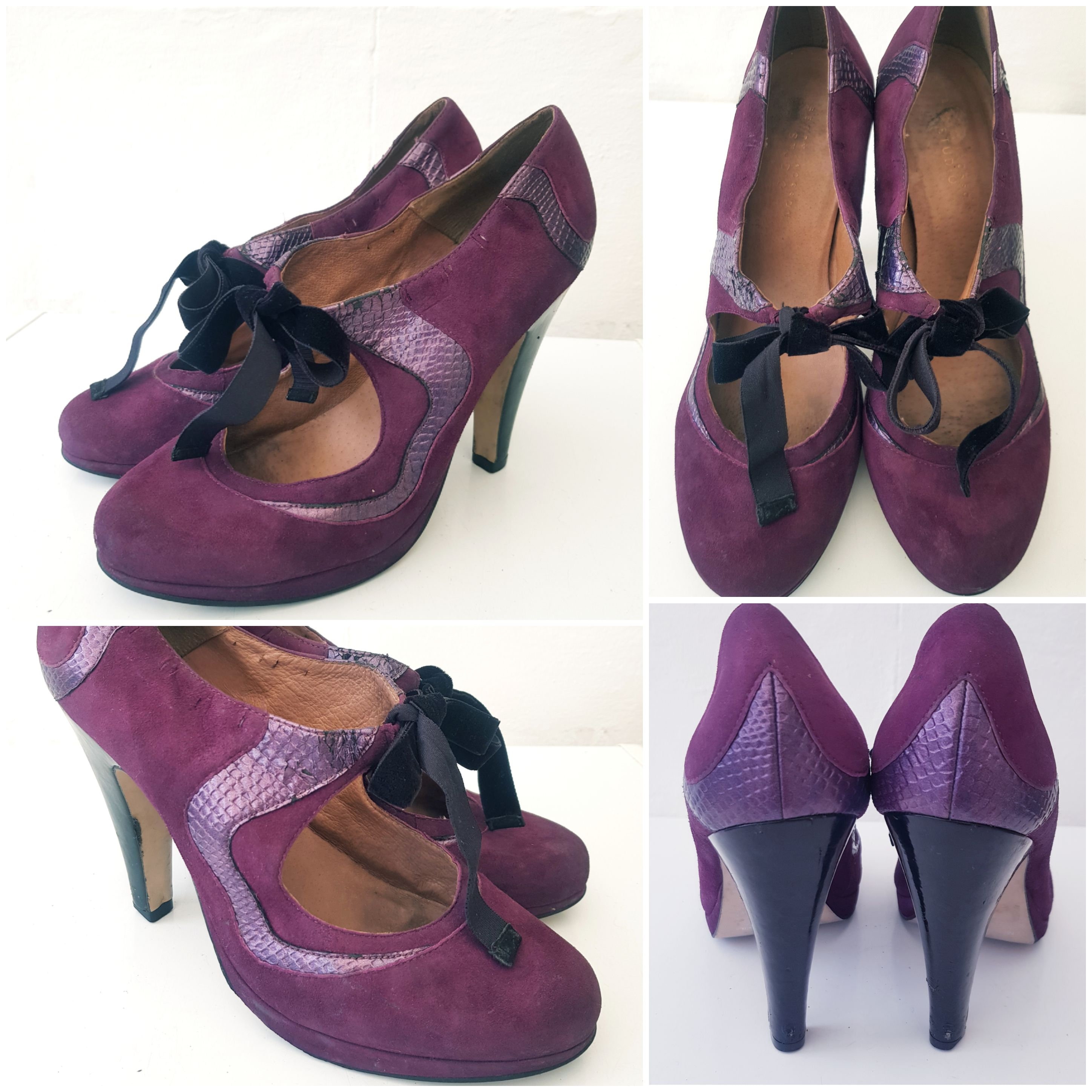 Aubergine cheap coloured shoes