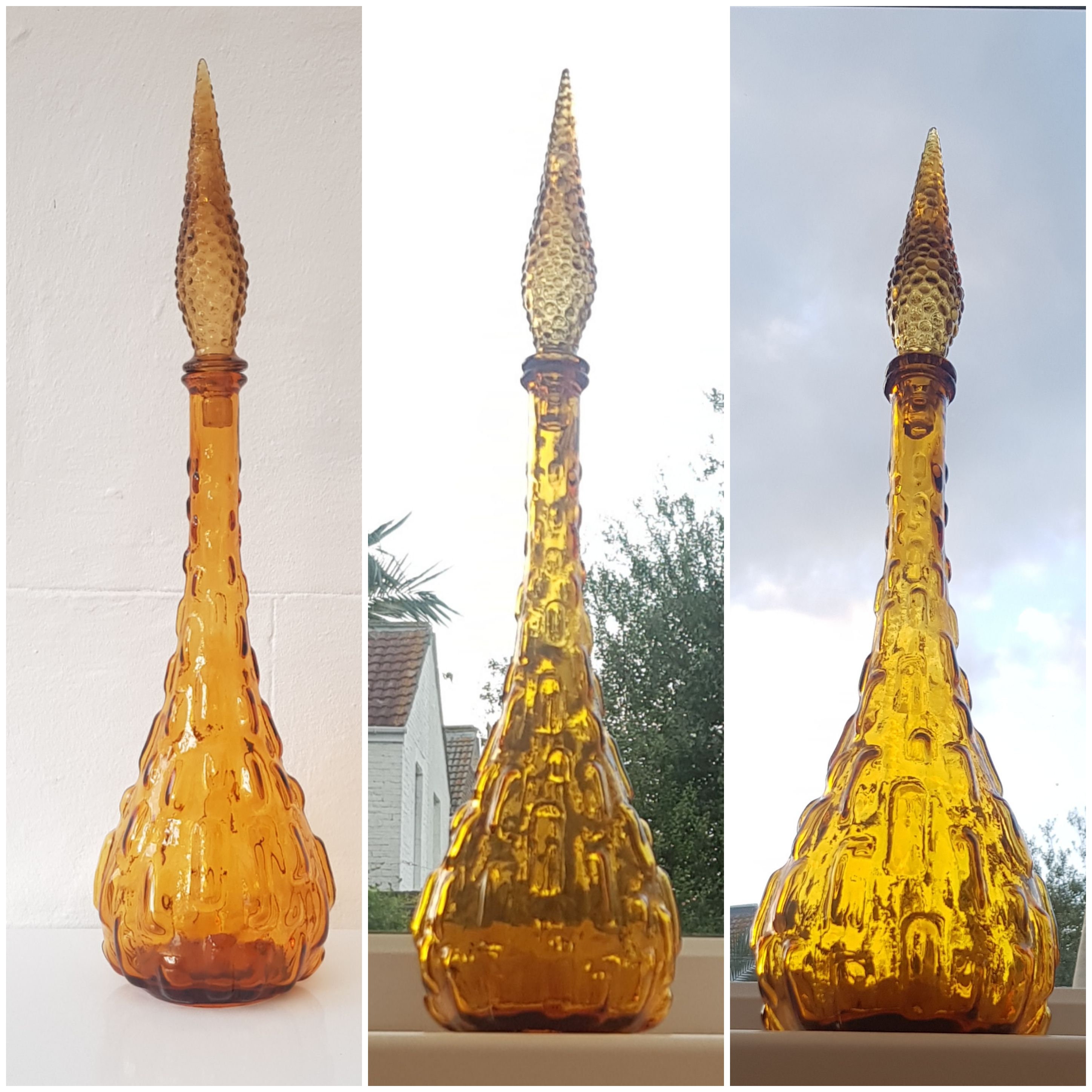 Orange Italian Empoli Genie Bottle - Etsy